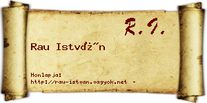 Rau István névjegykártya